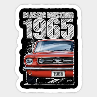 1965 Ford Mustang Red (Dark Background) Sticker